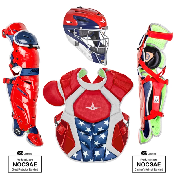 Catchers Gear All Star System 7 Axis USA Youth NOCSAE Catchers Set 3 Catchers Gear All Star System 7 Axis USA Youth NOCSAE Catchers Set